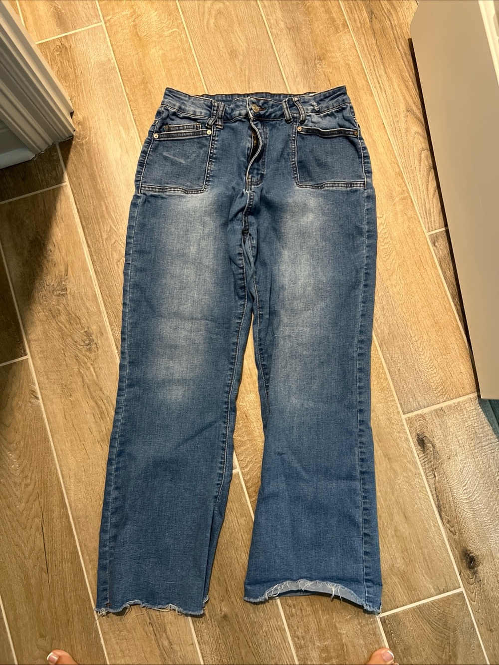 Amazon Blue Denim Jeans with Contrast Gold Stitching